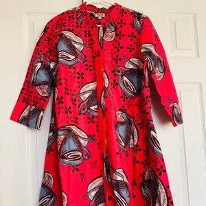 Zuri wax print dress, cups, size small, EUC